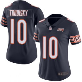 Wholesale Cheap Nike Bears #10 Mitchell Trubisky Navy Blue Team Color Women\'s Stitched NFL 100th Season Vapor Limited Jersey