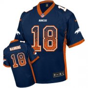 Wholesale Cheap Nike Broncos #18 Peyton Manning Navy Blue Alternate Men's Stitched NFL Elite Drift Fashion Jersey