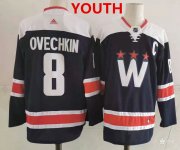 Wholesale Cheap Youth Washington Capitals #8 Alex Ovechkin NEW Navy Blue Adidas Stitched NHL Jersey