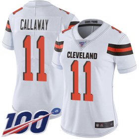 Wholesale Cheap Nike Browns #11 Antonio Callaway White Women\'s Stitched NFL 100th Season Vapor Limited Jersey