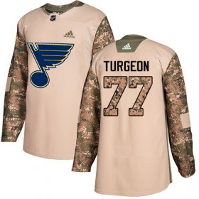 Wholesale Cheap Adidas Blues #77 Pierre Turgeon Camo Authentic 2017 Veterans Day Stitched NHL Jersey