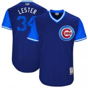 Wholesale Cheap Cubs #34 Jon Lester Royal "Lester" Players Weekend Authentic Stitched MLB Jersey