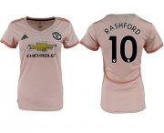 Wholesale Cheap Women's Manchester United #10 Rashford Away Soccer Club Jersey