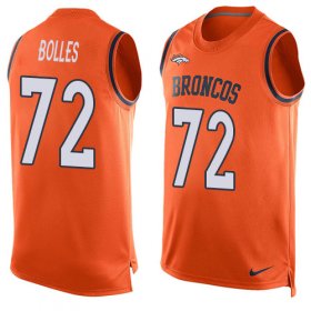 Wholesale Cheap Nike Broncos #72 Garett Bolles Orange Team Color Men\'s Stitched NFL Limited Tank Top Jersey