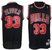 Wholesale Cheap Chicago Bulls #33 Pippen Black With Bulls Swingman Throwback Jersey