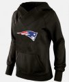 Wholesale Cheap Women's New England Patriots Logo Pullover Hoodie Black