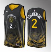 Wholesale Cheap Men's Golden State Warriors #2 Brandin Podziemski Black 2023 Draft City Edition Swingman Stitched Basketball Jersey