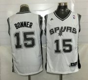 Wholesale Cheap Men's San Antonio Spurs #15 Matt Bonner Revolution 30 Swingman White Jersey