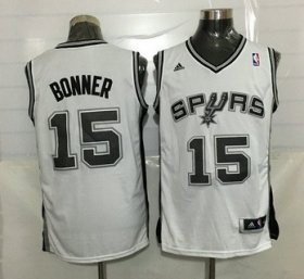 Wholesale Cheap Men\'s San Antonio Spurs #15 Matt Bonner Revolution 30 Swingman White Jersey
