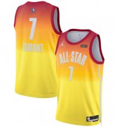 Cheap Men's 2023 All-Star #7 Kevin Durant Orange Game Swingman Stitched Basketball Jersey