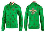 Wholesale Cheap NFL New Orleans Saints Team Logo Jacket Green