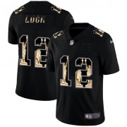 Wholesale Cheap Indianapolis Colts #12 Andrew Luck Carbon Black Vapor Statue Of Liberty Limited NFL Jersey