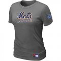 Wholesale Cheap Women's New York Mets Nike Short Sleeve Practice MLB T-Shirt Crow Grey