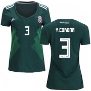 Wholesale Cheap Women's Mexico #3 Y.Corona Home Soccer Country Jersey