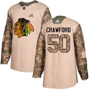 Wholesale Cheap Adidas Blackhawks #50 Corey Crawford Camo Authentic 2017 Veterans Day Stitched Youth NHL Jersey