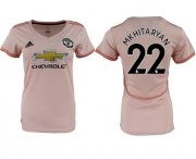 Wholesale Cheap Women's Manchester United #22 Mkhitaryan Away Soccer Club Jersey