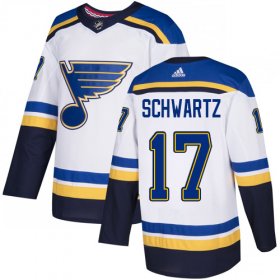 Wholesale Cheap Adidas Blues #17 Jaden Schwartz White Road Authentic Stitched Youth NHL Jersey