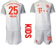 Wholesale Cheap Youth 2020-2021 club Bayern Munich away white 25 Soccer Jerseys