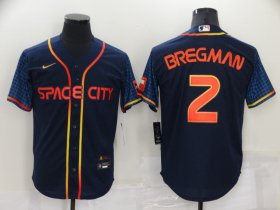 Wholesale Cheap Men\'s Houston Astros #2 Alex Bregman 2022 Navy City Connect Cool Base Stitched Jersey