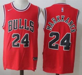 Wholesale Cheap Men\'s Chicago Bulls #24 Lauri Markkanen Red 2017-2018 Nike Swingman Stitched NBA Jersey