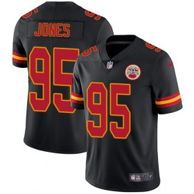 Wholesale Cheap Nike Chiefs #95 Chris Jones Black Youth Stitched NFL Limited Rush Jersey