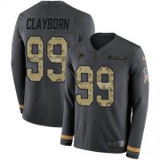 Wholesale Cheap Nike Falcons #99 Adrian Clayborn Anthracite Salute to Service Men's Stitched NFL Limited Therma Long Sleeve Jersey