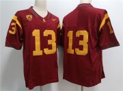 Cheap Men's USC Trojans #13 Caleb Williams Red Stitched Jersey
