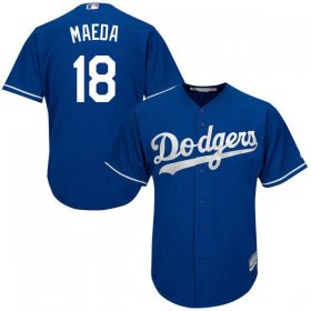 Wholesale Cheap Dodgers #18 Kenta Maeda Blue Cool Base Stitched Youth MLB Jersey