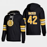Wholesale Cheap Boston Bruins #42 David Backes Black adidas Lace-Up Pullover Hoodie