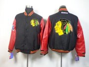 Wholesale Cheap Chicago Blackhawks Satin Button-Up Black NHL Jacket