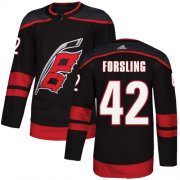 Wholesale Cheap Adidas Hurricanes #42 Gustav Forsling Black Alternate Authentic Stitched NHL Jersey