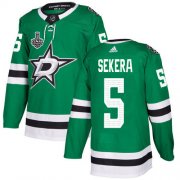 Wholesale Cheap Adidas Stars #5 Andrej Sekera Green Home Authentic 2020 Stanley Cup Final Stitched NHL Jersey
