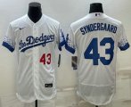 Cheap Men's Los Angeles Dodgers #43 Noah Syndergaard Number White 2022 City Connect Flex Base Stitched Jersey