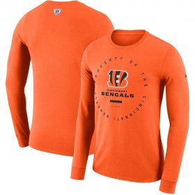 Wholesale Cheap Cincinnati Bengals Nike Property Of Sideline Performance Long Sleeve T-Shirt Orange