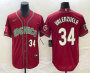 Cheap Men's Mexico Baseball #34 Fernando Valenzuela Number 2023 Red Blue World Baseball Classic Stitched Jersey2