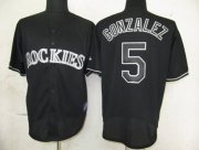 Wholesale Cheap Rockies #5 Carlos Gonzalez Black Fashion Stitched MLB Jersey