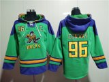Wholesale Cheap Men's Anaheim Ducks #96 Charlie Conway Green Ageless Must-Have Lace-Up Pullover Hoodie