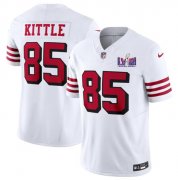 Cheap Men's San Francisco 49ers #85 George Kittle New White 2024 F.U.S.E. Super Bowl LVIII Patch Vapor Untouchable Limited Football Stitched Jersey