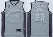 Wholesale Cheap Cleveland Cavaliers #23 LeBron James Gray Swingman Throwback Jersey