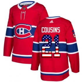 Wholesale Cheap Adidas Canadiens #21 Nick Cousins Red Home Authentic USA Flag Stitched NHL Jersey