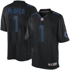 Wholesale Cheap Nike Colts #1 Pat McAfee Black Men\'s Stitched NFL Impact Limited Jersey