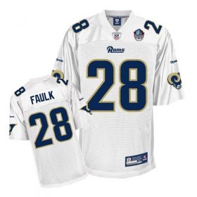 Wholesale Cheap Rams #28 Marshall Faulk White Hall of Fame 2011 Stitched NFL Jersey