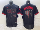 Wholesale Cheap Men's Cincinnati Reds #44 Elly De La Cruz Number Black 2023 City Connect Cool Base Stitched Jersey 2