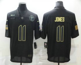 Wholesale Cheap Men\'s Atlanta Falcons #11 Julio Jones Black 2020 Salute To Service Stitched NFL Nike Limited Jersey