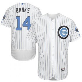 Wholesale Cheap Cubs #14 Ernie Banks White(Blue Strip) Flexbase Authentic Collection Father\'s Day Stitched MLB Jersey