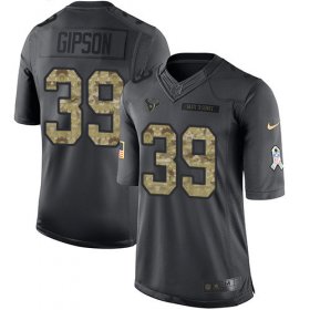 Wholesale Cheap Nike Texans #39 Tashaun Gipson Black Men\'s Stitched NFL Limited 2016 Salute to Service Jersey