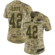 Wholesale Cheap Nike 49ers #42 Ronnie Lott Camo Women's Stitched NFL Limited 2018 Salute to Service Jersey