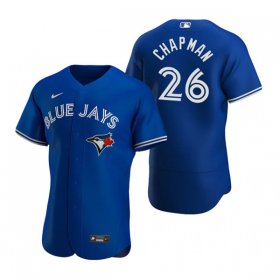 Wholesale Men\'s Toronto Blue Jays #26 Matt Chapman Royal Flex Base Stitched Baseball Jersey