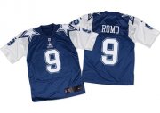 Wholesale Cheap Nike Cowboys #9 Tony Romo Navy Blue/White Throwback Men's Stitched NFL Elite Jersey