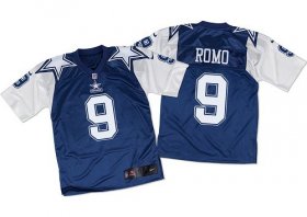 Wholesale Cheap Nike Cowboys #9 Tony Romo Navy Blue/White Throwback Men\'s Stitched NFL Elite Jersey